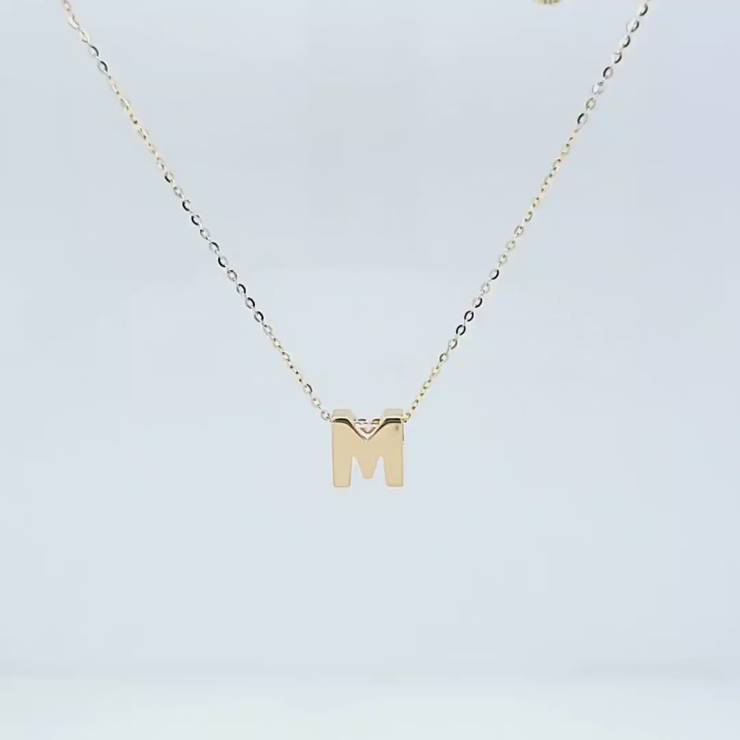 Initial M Pendant Necklace