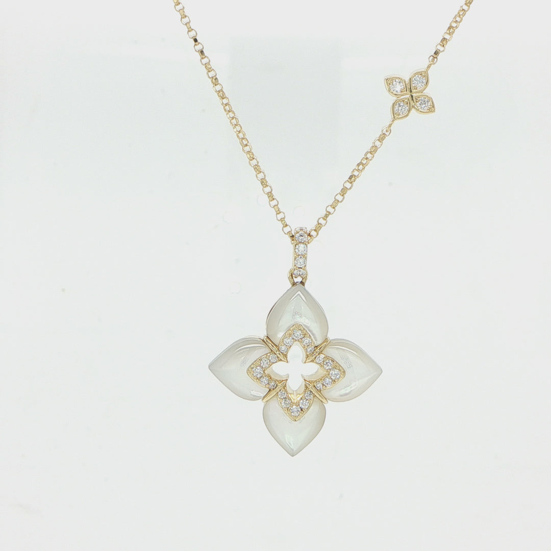 Roberto Coin Venetian Princess 18K Yellow Gold Floral Necklace