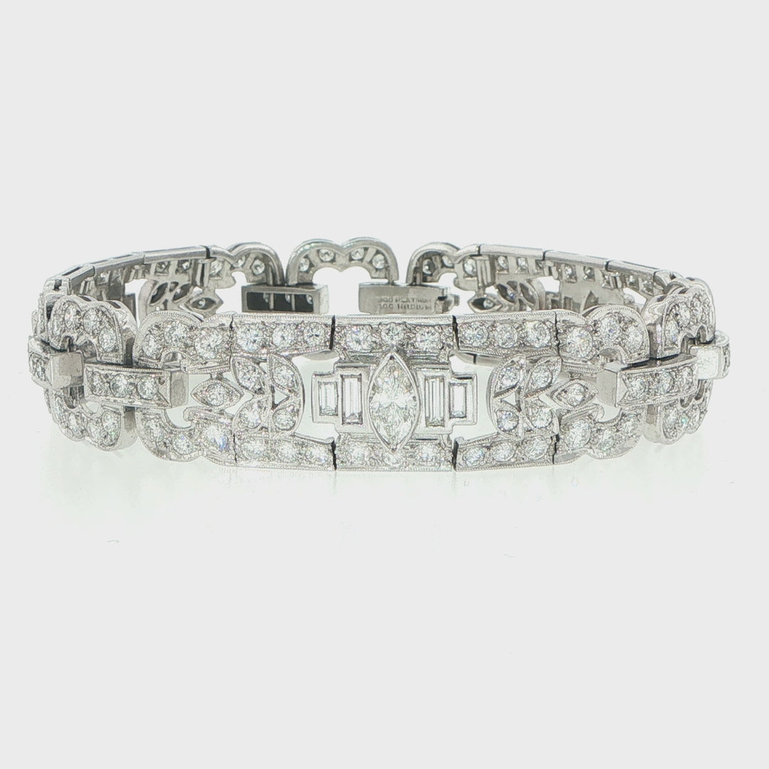 Platinum 6.50 Carat Diamond Floral Bracelet