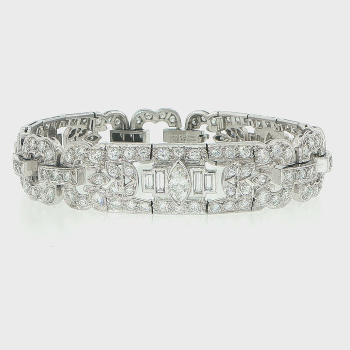 Platinum 6.50 Carat Diamond Floral Bracelet