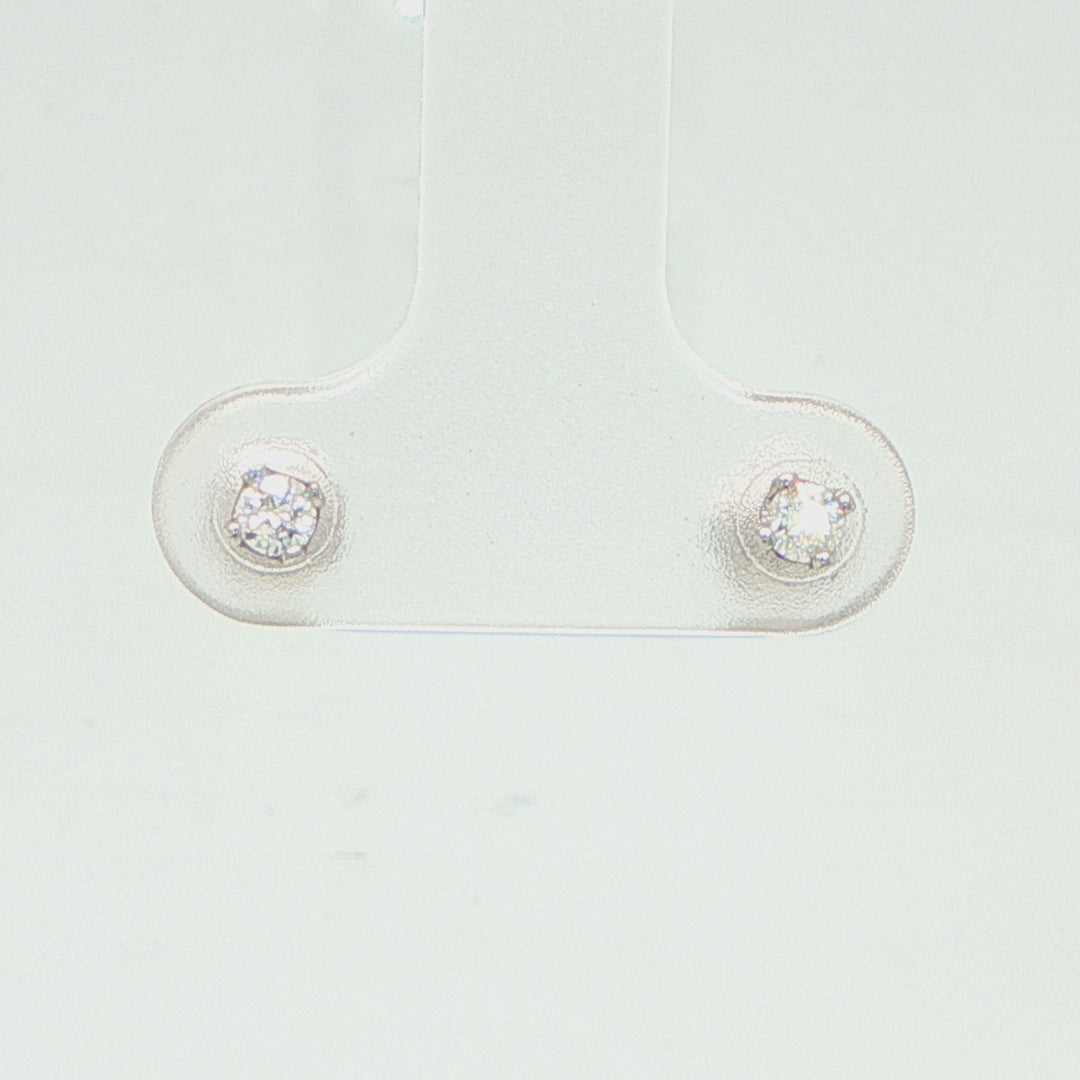 14K White Gold Diamond Stud Earrings 0.10 Carat