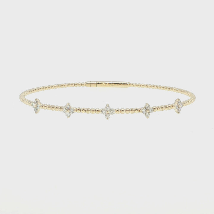 14K Yellow Gold 5 Station Diamond Bracelet