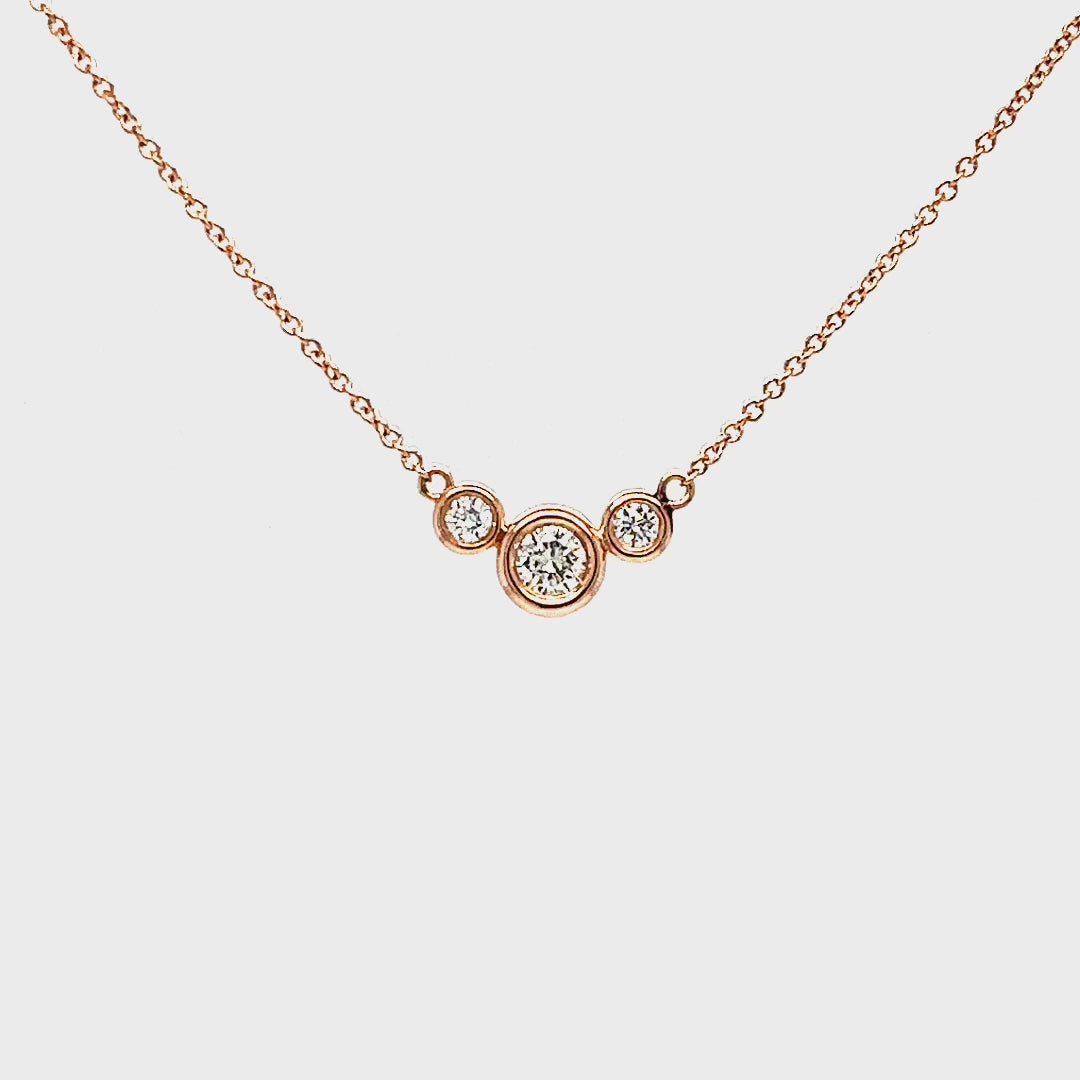 Bezel-Set Diamond Pendant Necklace