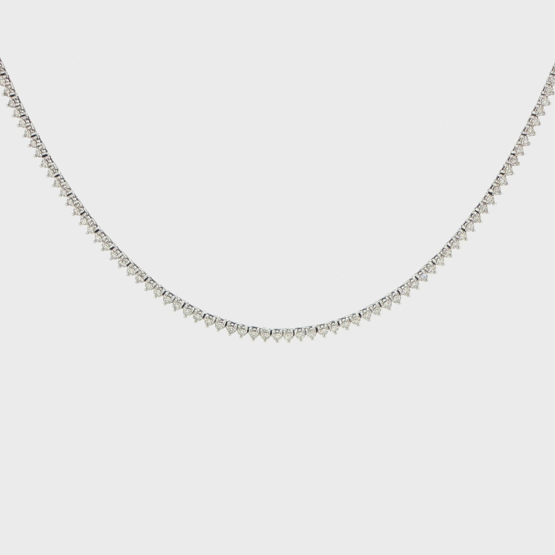 14K White Gold Diamond Tennis Necklace