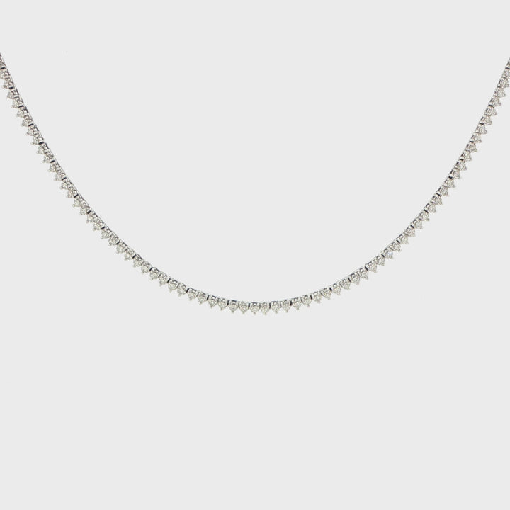 14K White Gold Diamond Tennis Necklace