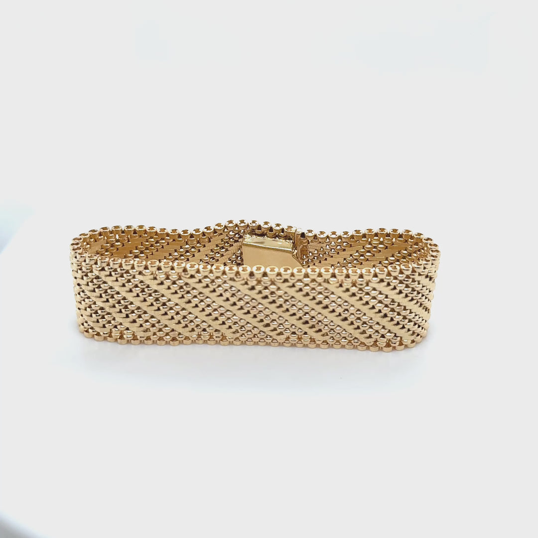 14K Yellow Gold Basket Weave Bracelet