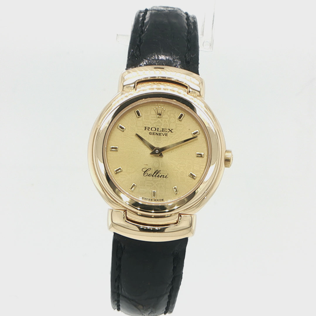 26.5mm Rolex Cellini, Champagne Dial, 18K Yellow Gold