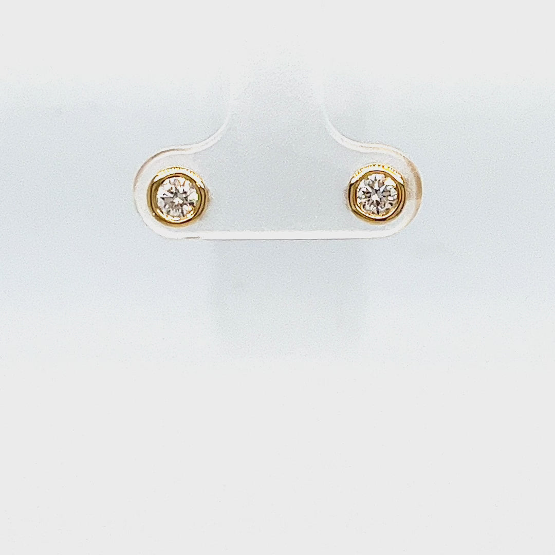 Bezel Set Diamond Stud Earrings