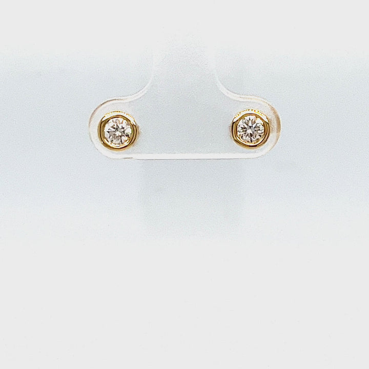 Bezel Set Diamond Stud Earrings
