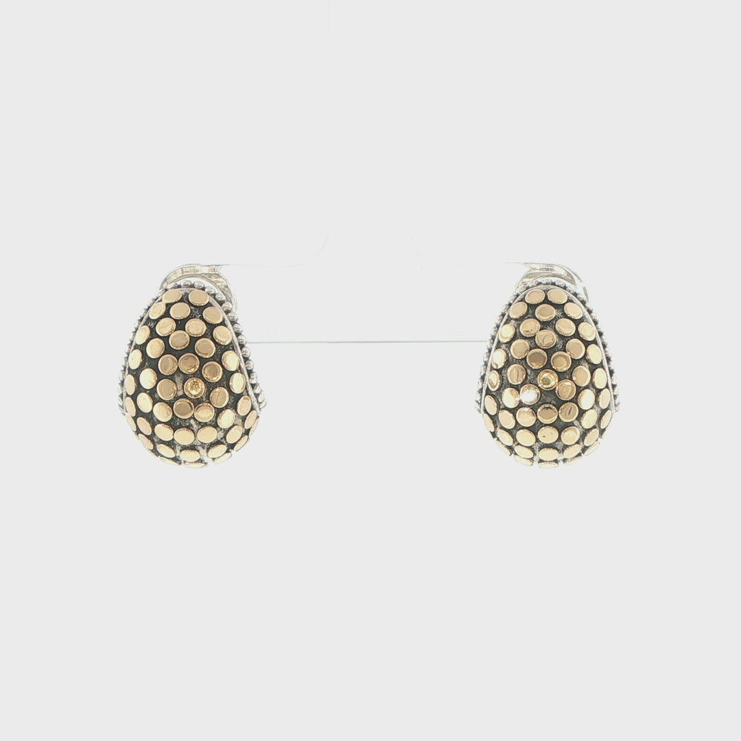 John Hardy Dot Sterling Silver & 18K Yellow Gold Earrings