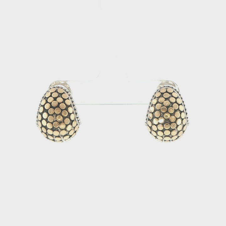John Hardy Dot Sterling Silver & 18K Yellow Gold Earrings