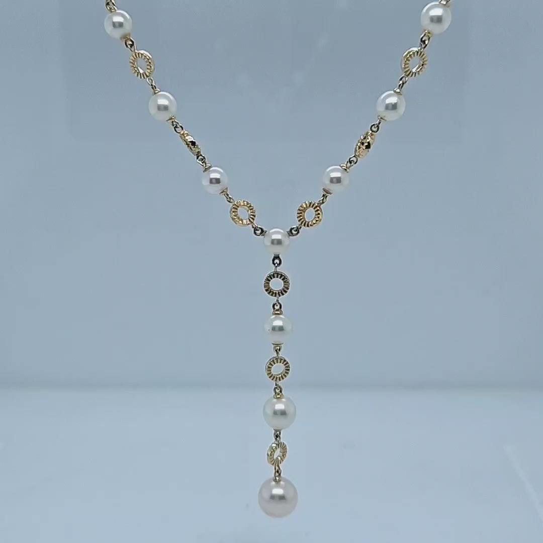 Pearl Station Y Necklace