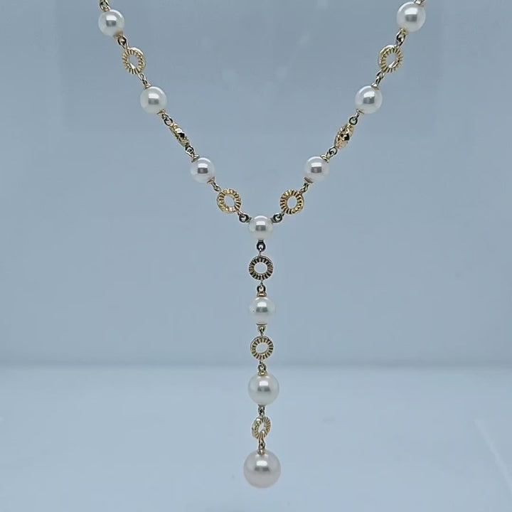 Pearl Station Y Necklace