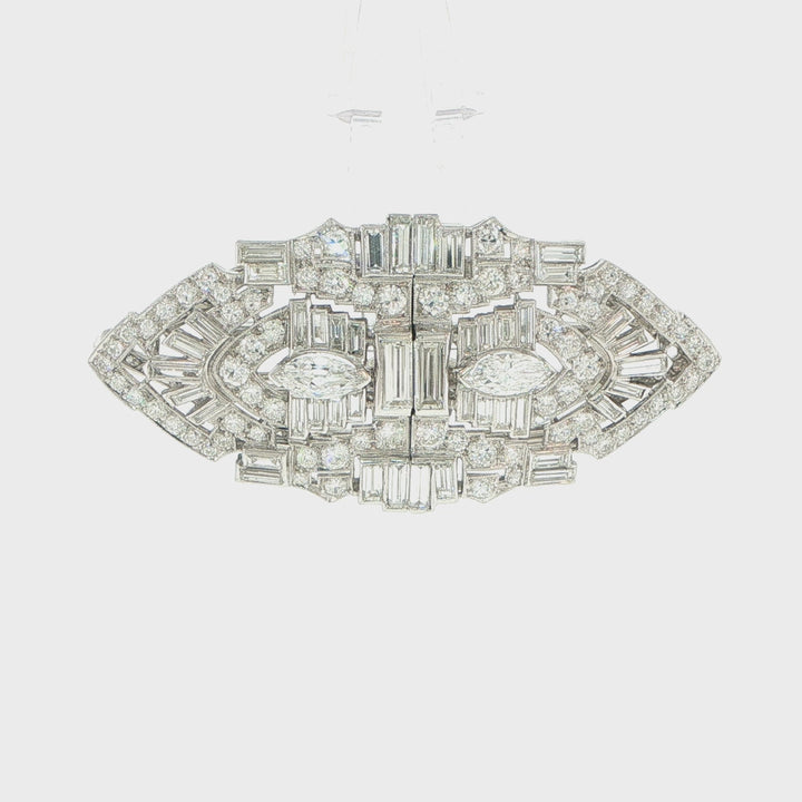 Platinum Diamond Brooch Convertible to Clips