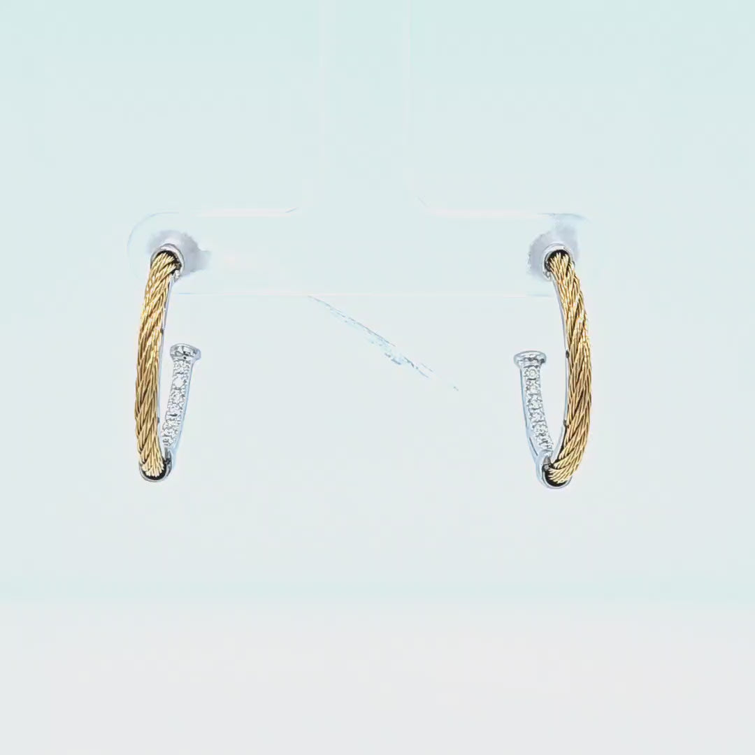 Yellow Cable Small Hoop Earrings