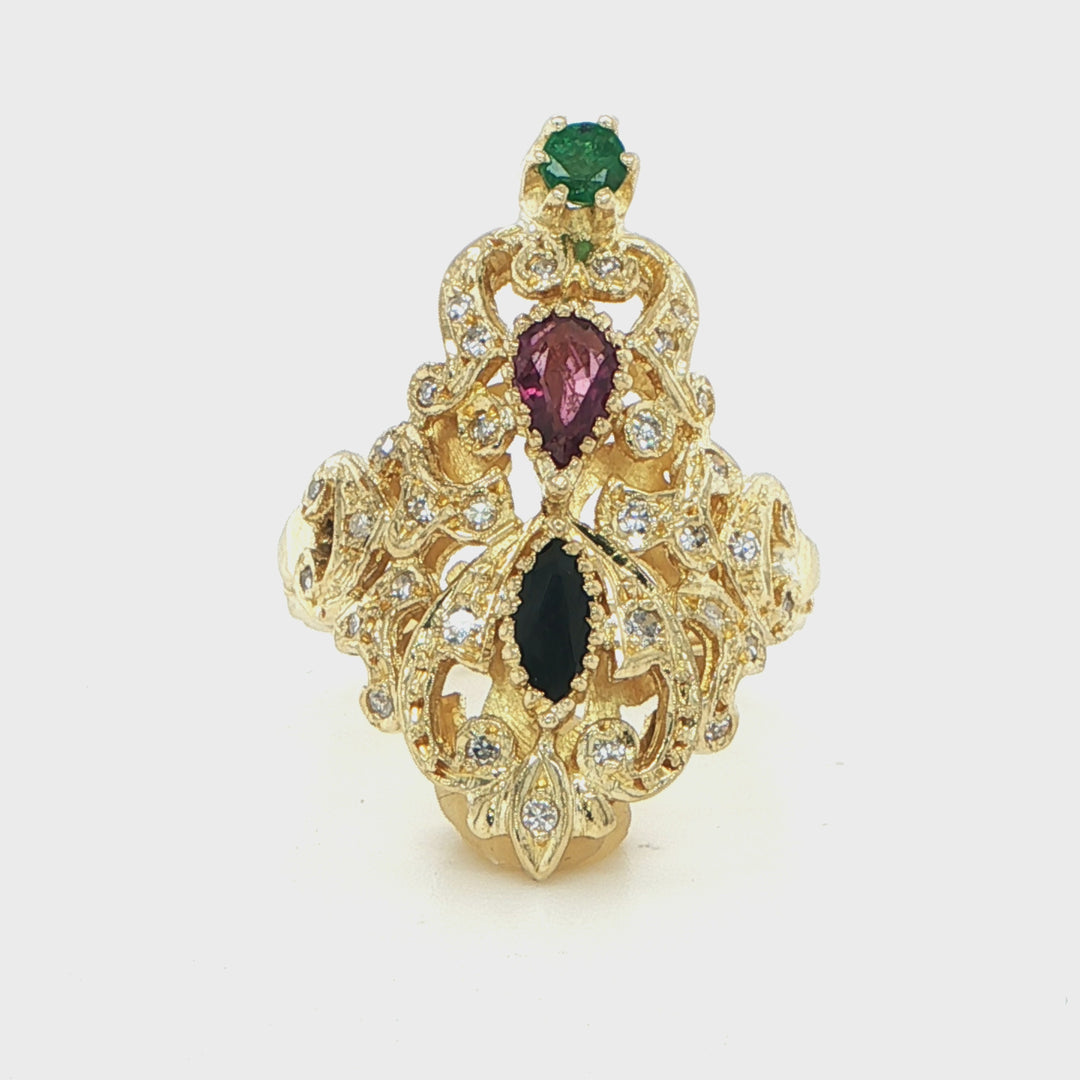 18K Yellow Gold Fashion Ring