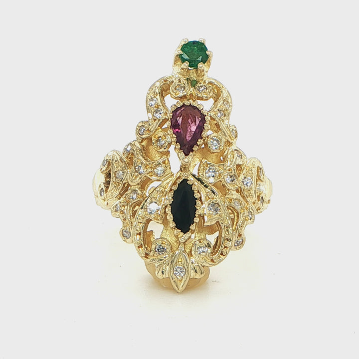 18K Yellow Gold Fashion Ring