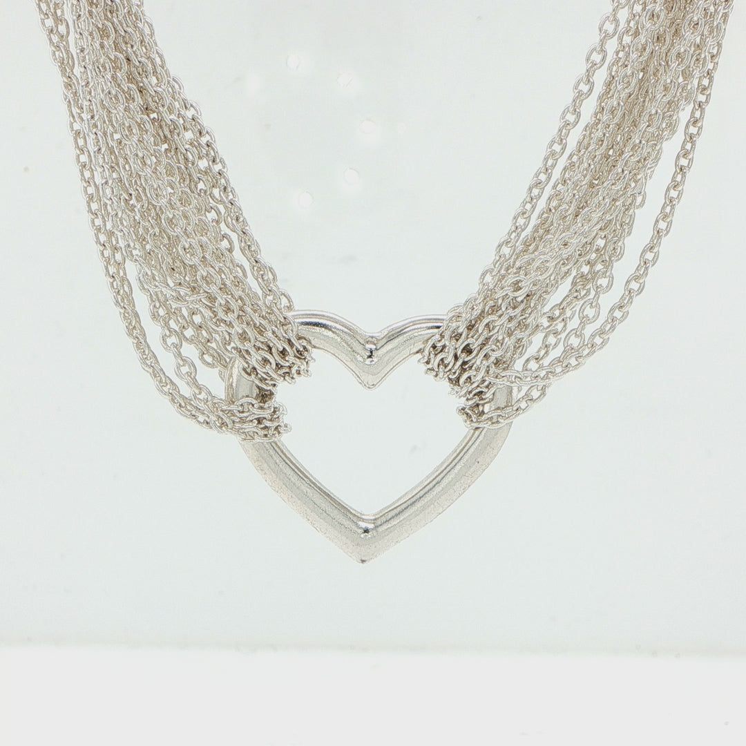 Tiffany & Co Sterling Silver Heart Pendant Necklace