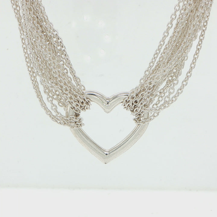 Tiffany & Co Sterling Silver Heart Pendant Necklace
