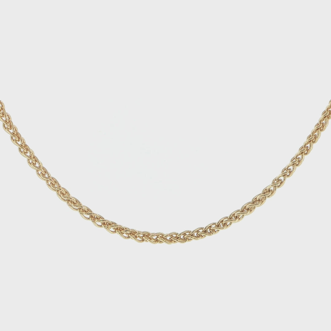 18K Yellow Gold 3.4mm Foxtail Chain Necklace
