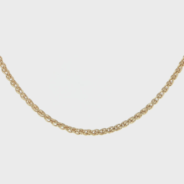 18K Yellow Gold 3.4mm Foxtail Chain Necklace