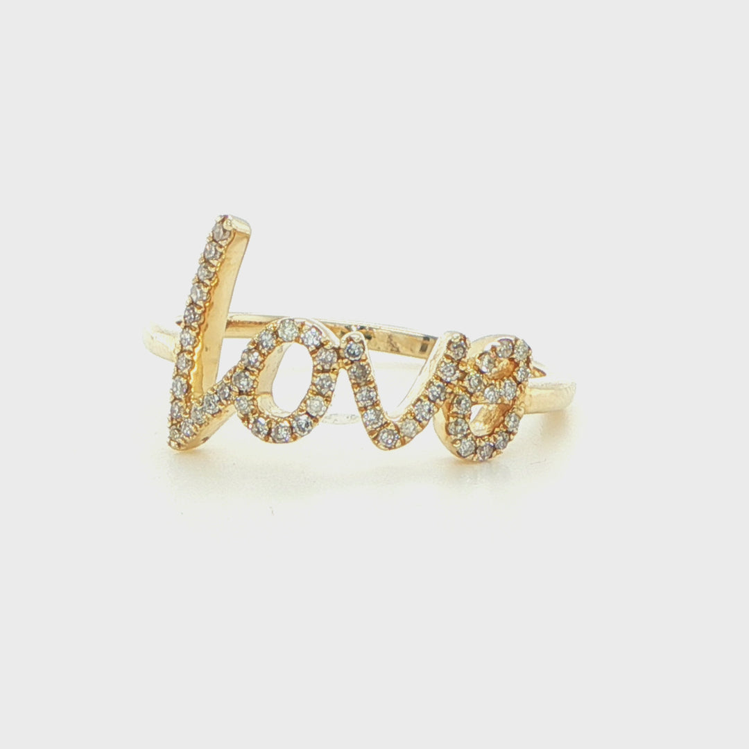 14K Diamond Love Ring