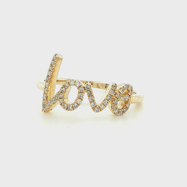 14K Diamond Love Ring
