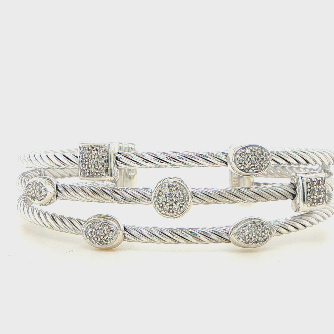 David Yurman Confetti Diamond Bracelet Sterling Silver