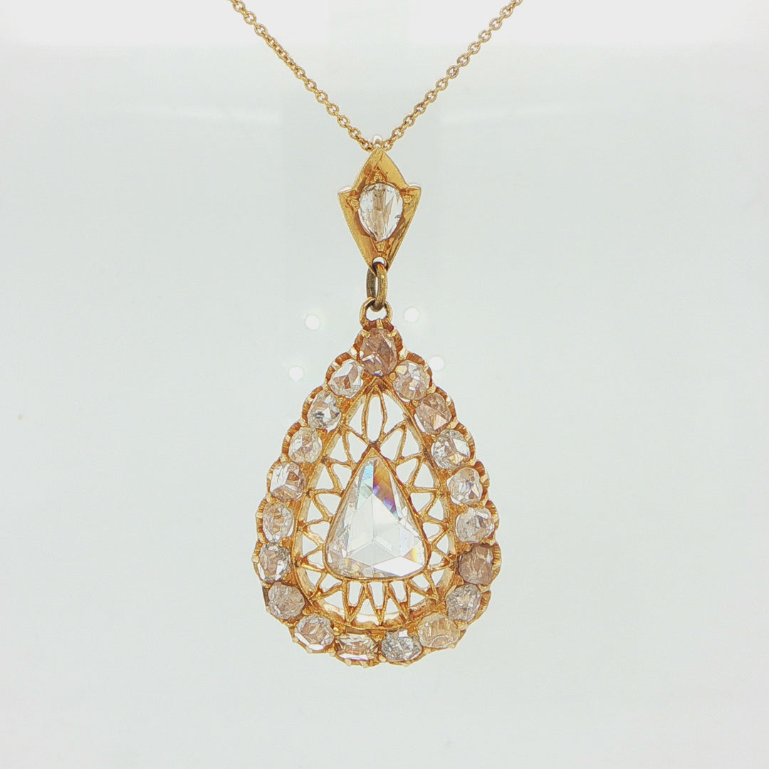 Antique Rose Cut Diamond Necklace
