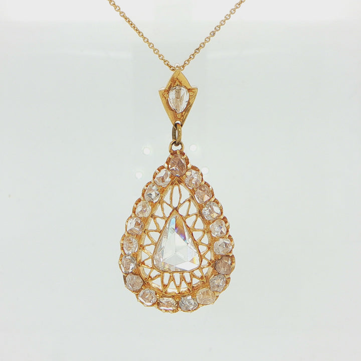 Antique Rose Cut Diamond Necklace