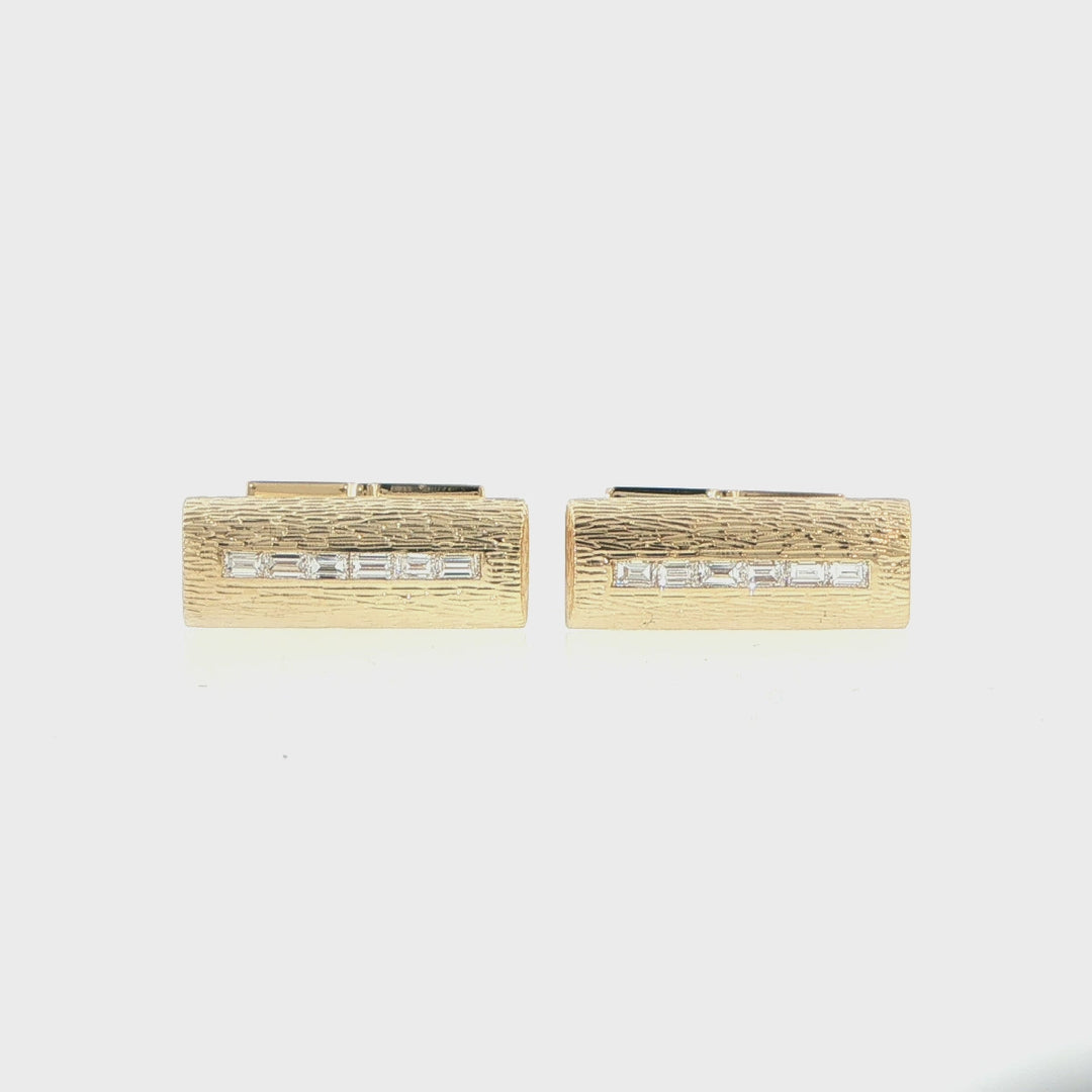 Tiffany & Co. 18K Yellow Gold Diamond Men's Cufflinks