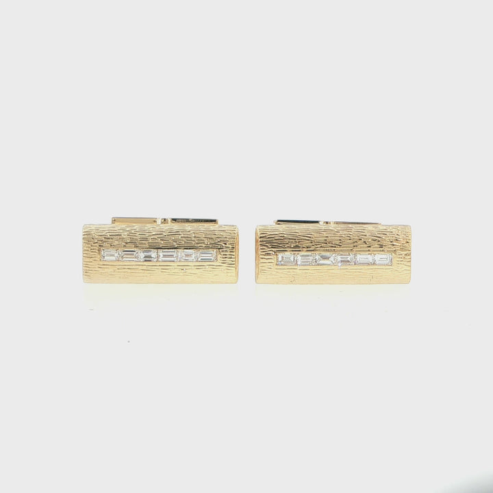 Tiffany & Co. 18K Yellow Gold Diamond Men's Cufflinks