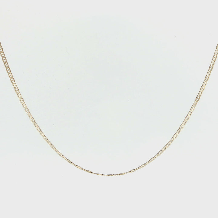 14K Yellow Gold 2mm Anchor Chain Necklace