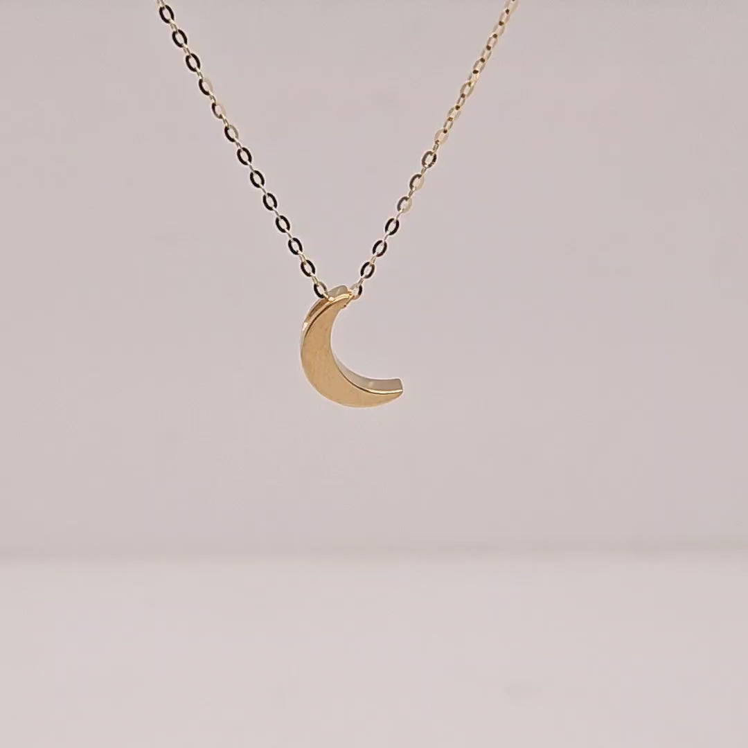 Gold Moon Pendant Necklace