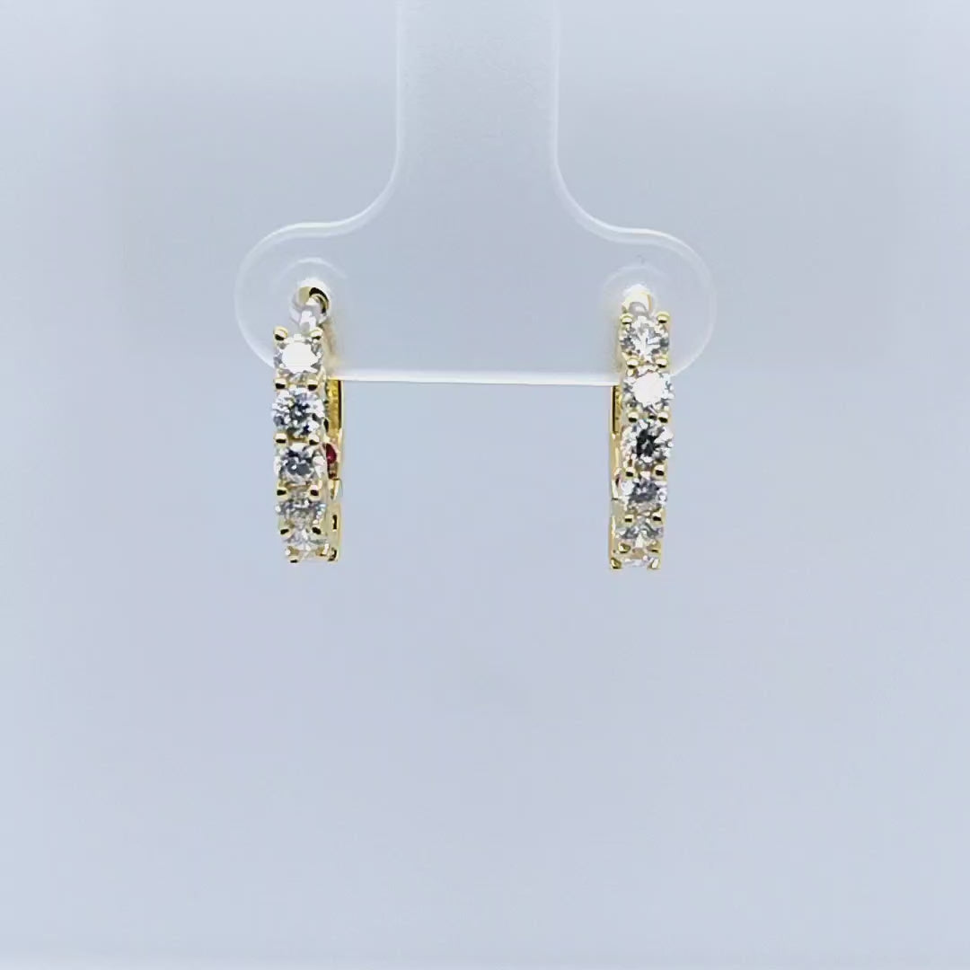 Diamond Huggie Hoop Earrings