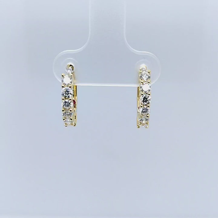 Diamond Huggie Hoop Earrings