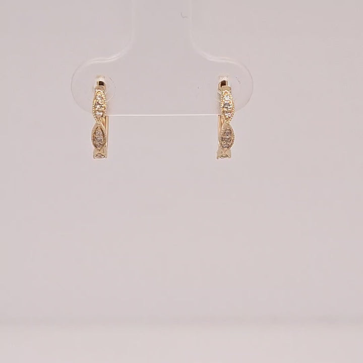 Scalloped Diamond Huggie Earrings