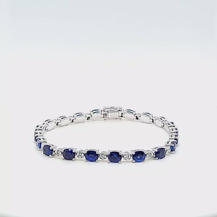 Oval Sapphire and Diamond Bracelet