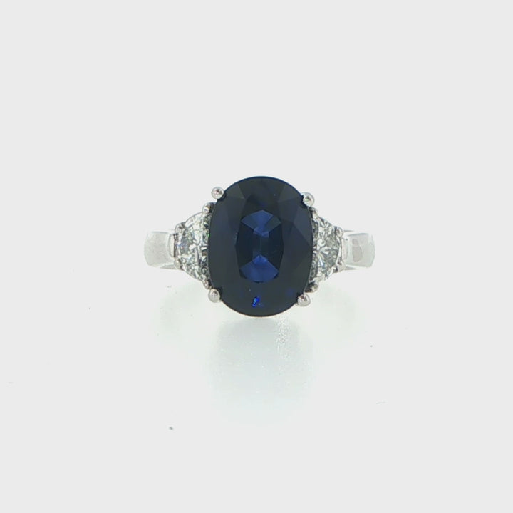 Royal Blue Sapphire and Diamond Ring