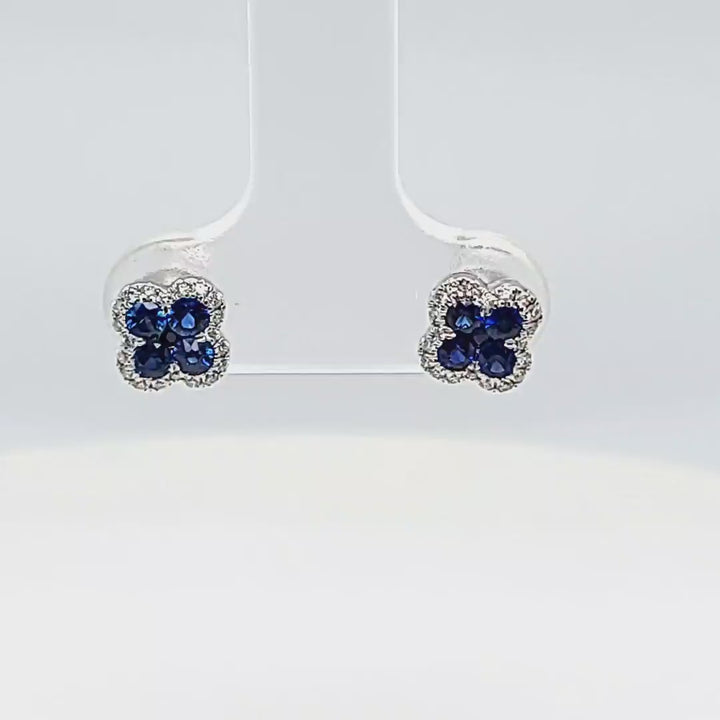 Sapphire and Diamond Stud Earrings