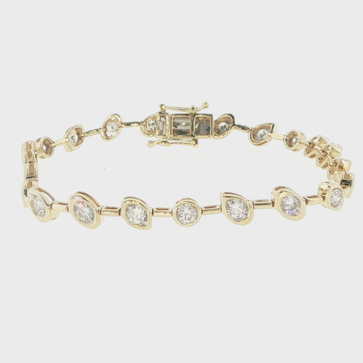 14K Yellow Gold Bezel-Set Diamond Tennis Bracelet