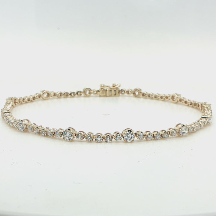 14K Yellow Gold Diamond Tennis Bracelet