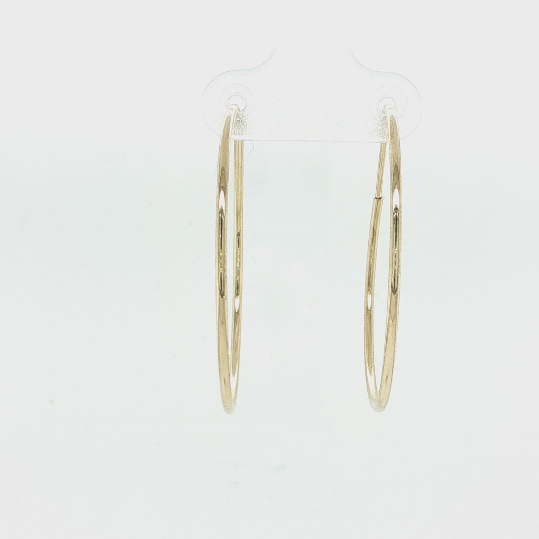 1.2mm 14K Yellow Gold Endless Hoop Earrings