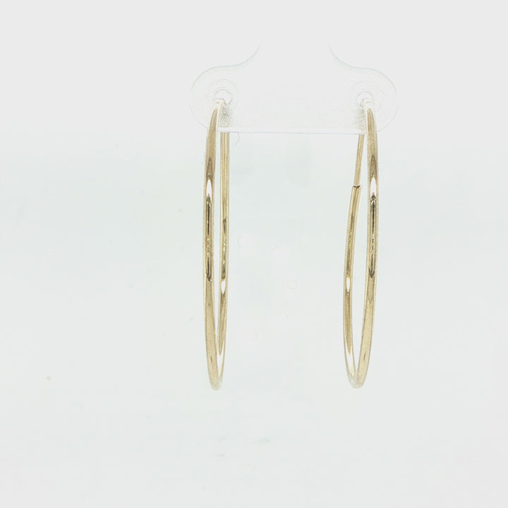 1.2mm 14K Yellow Gold Endless Hoop Earrings