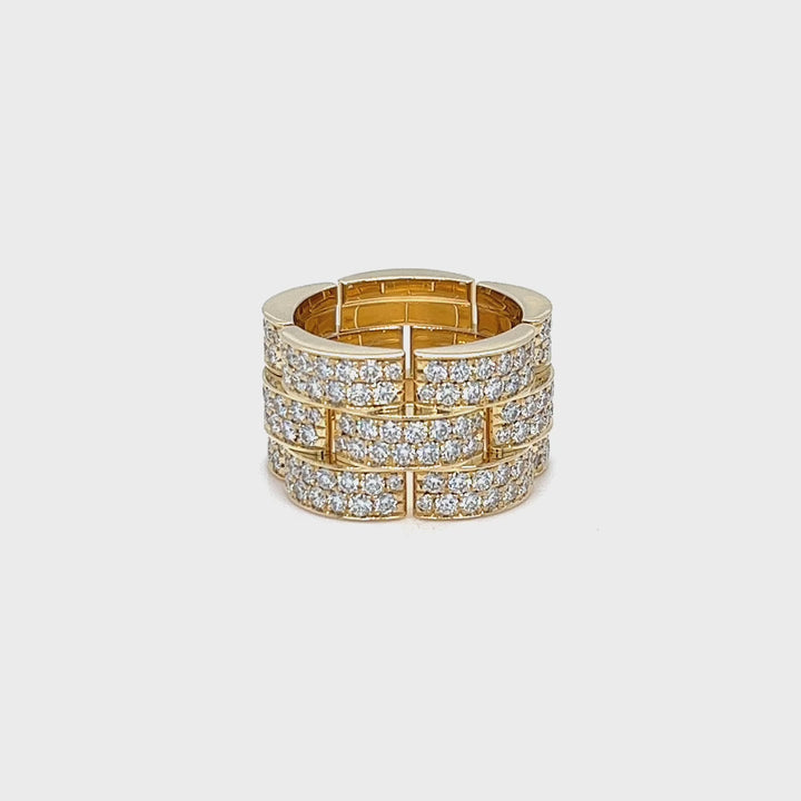 Pave Link Diamond Ring