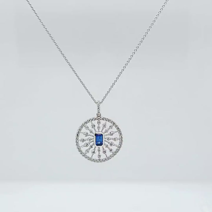 Sapphire and Diamond Pendant Necklace