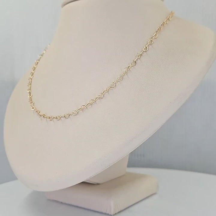 Yellow Gold Heart Chain