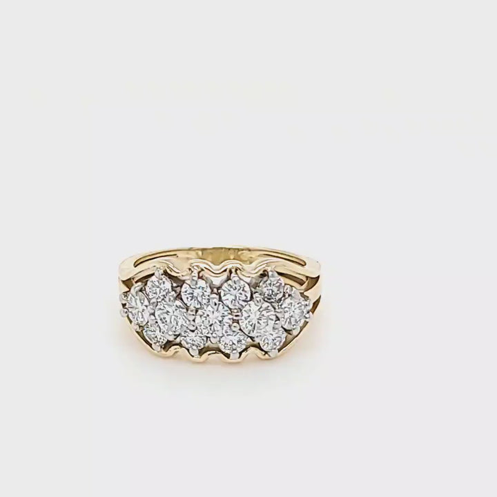 3 Row Diamond Band