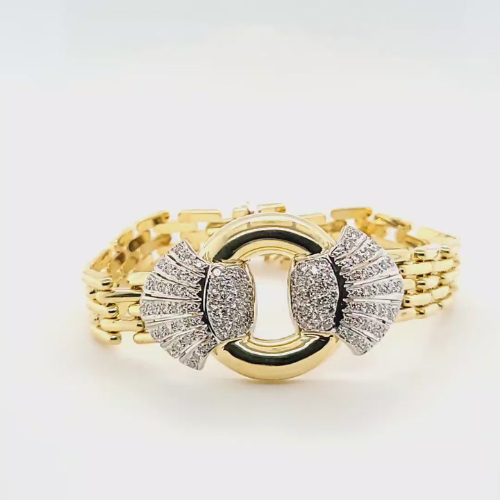 Diamond Fan and Link Bracelet