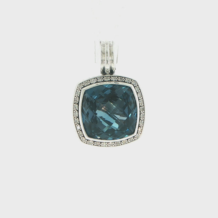David Yurman Albion Blue Topaz & Diamond Enhancer Pendant